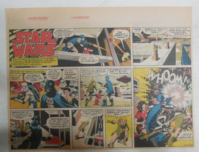 Star Wars Sunday Page #42 by Russ Manning from 12/23/1979 Large Half Page Size!