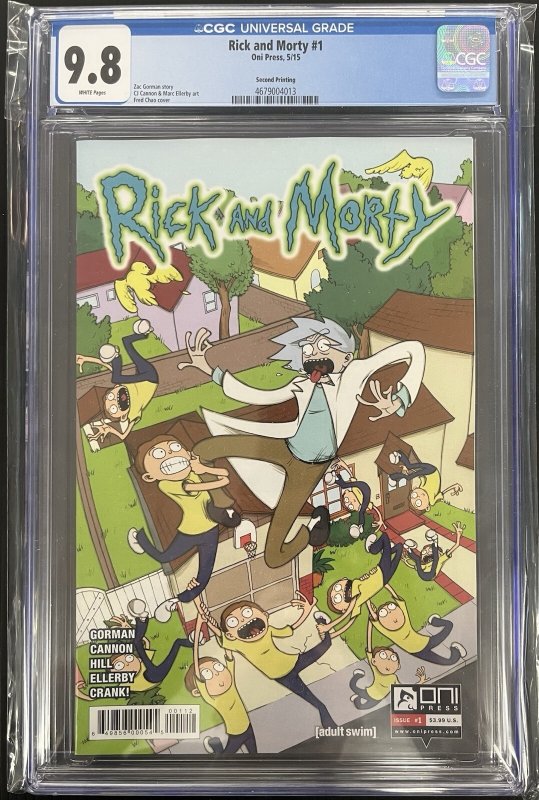 Rick And Morty #1 2ND PRINT CGC 9.8 NM/MT Oni Press 2015 PROSHIPPER