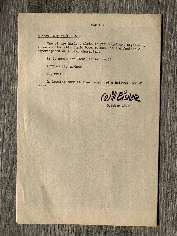 1972 THE SPIRIT Wichita Beacon (8/4/40) Comic Book Section VG/FN 5.0 Will Eisner