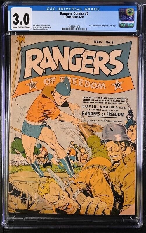 RANGERS COMICS #2 CGC 3.0 3RD FICTION HOUSE MAGAZINES STAR LOGO