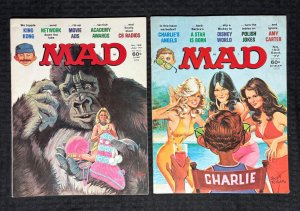 1977 MAD Magazine #192 & 193 (Grade VG+/VG) King Kong / Charlies Angels LOT of 2