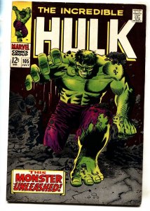 Incredible Hulk #105--comic book-- Silver-Age--Marvel --1967