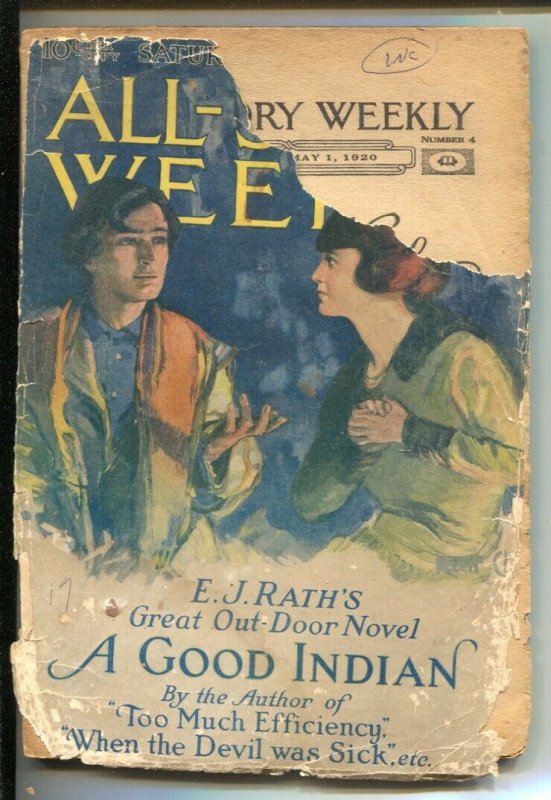 All-Story Weekly-5/1/1920-Munsey-Pulp thrills- over 100 years old-A Good Ind...