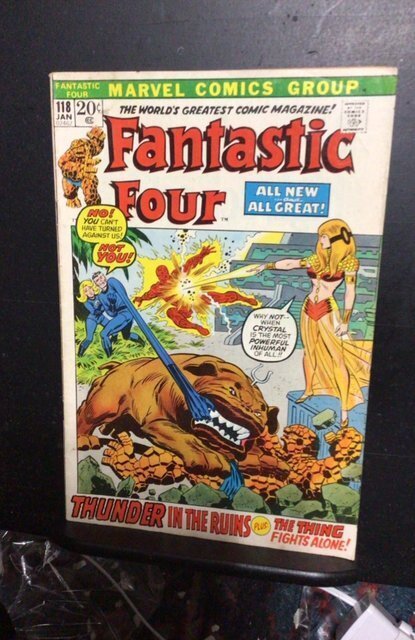 Fantastic Four #118 (1972) Crystal, Lockjaw, Inhumans El Diablo! High-Grade VF-