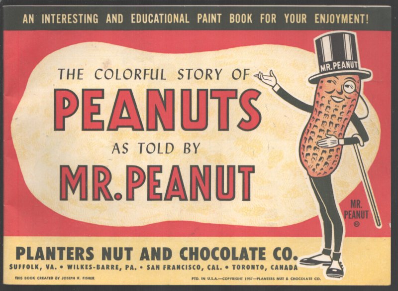 MAG: Colorful Story of Peanuts As Told By Mr. Peanut 1957-original print book...