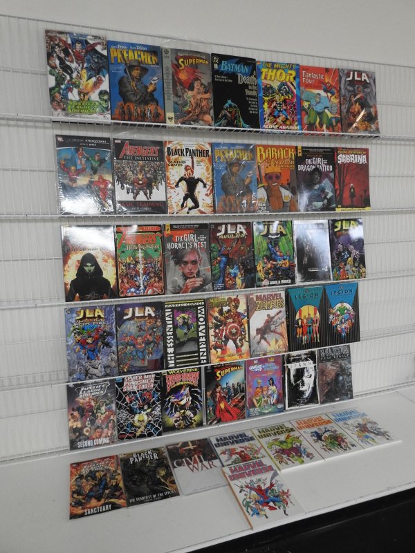 Huge Lot (43) TPB And Hardback Graphic Novels W/Batman, JLA, Spawn+ Avg VF!!
