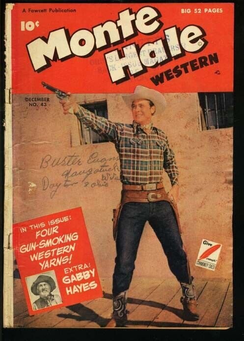 MONTE HALE WESTERN #43-PHOTO COVER-FAWCETT-1949 G