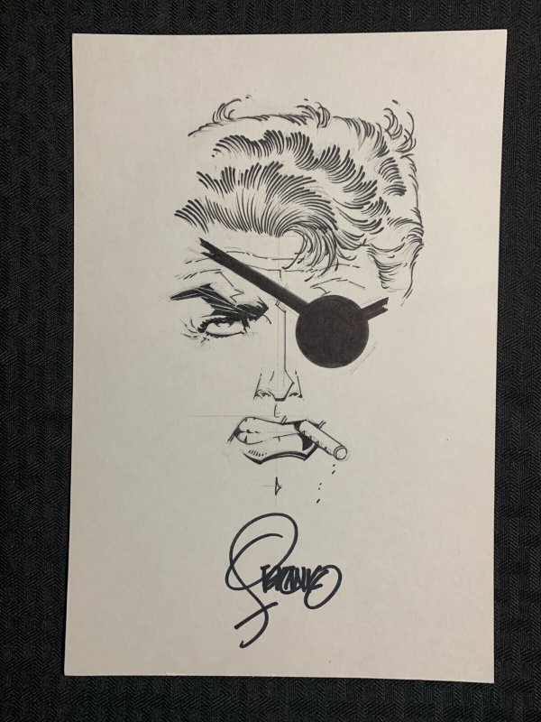 JIM STERANKO 7x10.5 Original Art Portrait SIGNED Nick Fury Agent of Shield