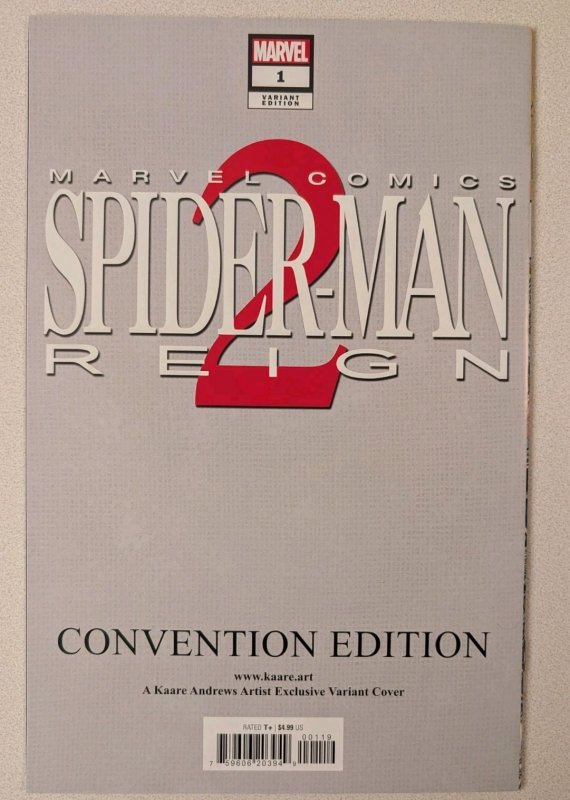SPIDER-MAN REIGN 2 #1 SIGNED KAARE ANDREWS SDCC 2024 EXCLUSIVE LTD W/COA + CARD!