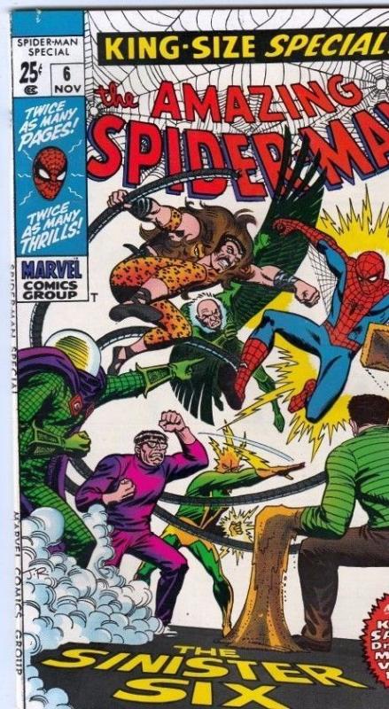 Amazing Spider-Man, King-Size Annual 6 Strict 1969 NM- High-Grade The Sinister 6