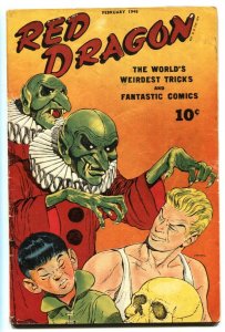 Red Dragon #2 1948- Rare and obscure - Horror Skull cover