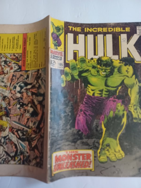 Incredible Hulk #105 - 1st appearance Missing Link - 1968 - VG