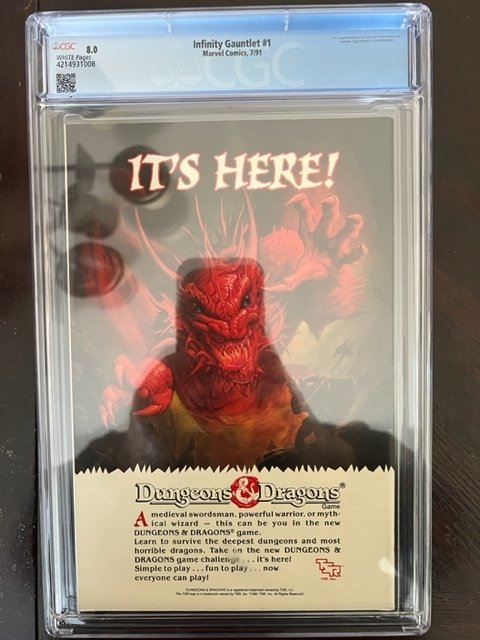 Infinity Gauntlet #1 (1991) - CGC 8.0 !