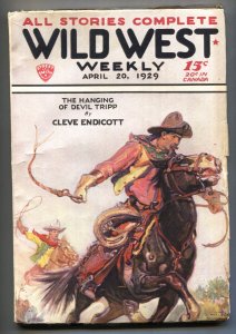 Wild West Weekly Pulp April 20 1929- Billy West cover Pulp magazine