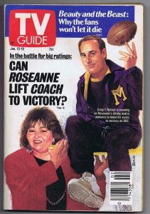 ORIGINAL Vintage January 13 1990 TV Guide No Label Roseanne Barr / Coach