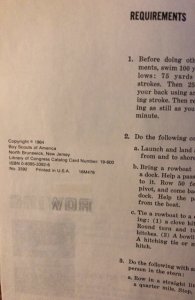 Boy Scouts of America rowing handbook 1964, scouting Memento?