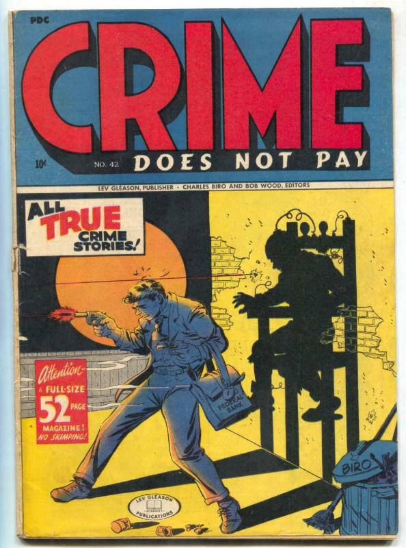 Crime Does Not Pay #42 1945- Electric Chair cover- classic issue VG