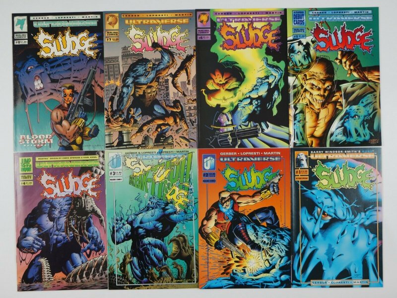 Sludge #1-12 VF/NM complete series + red x-mas special - steve gerber ultraverse