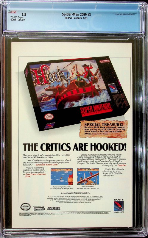 Spider-Man 2099 #3 Direct Edition (1993) - CGC 9.8 Cert#4008100007