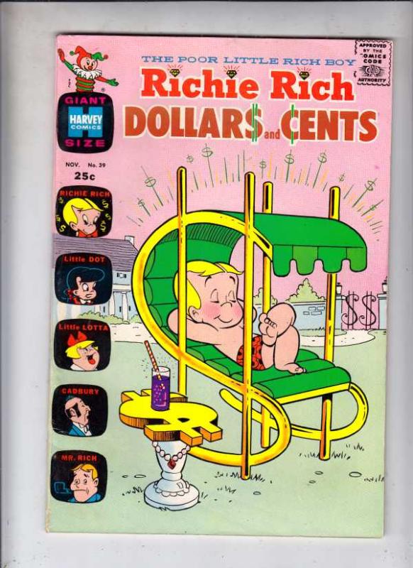 Richie Rich Dollars and Cents #39 (Nov-70) VF+ High-Grade Richie Rich