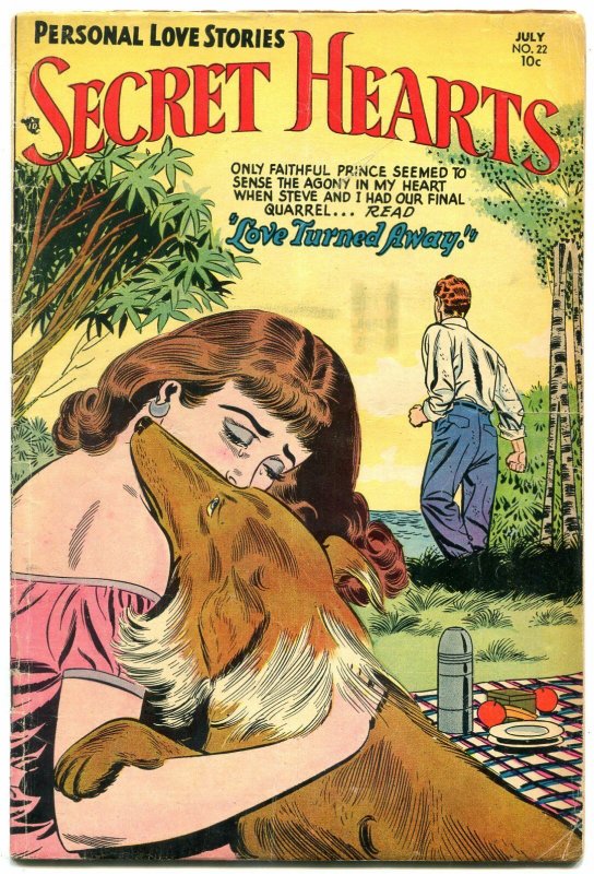 Secret Hearts #22 1954- DC Golden Age Romance-DOG COVER - VG