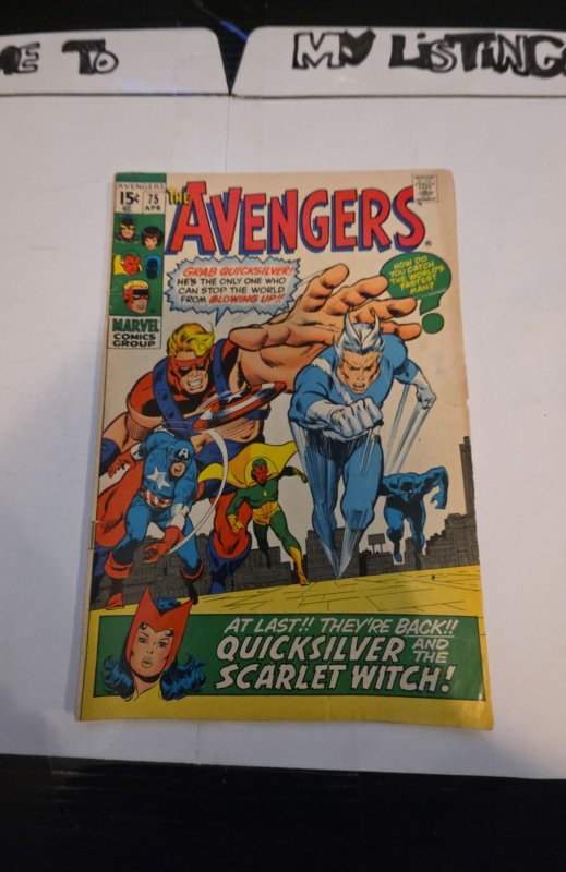 The Avengers #75 (1970)quicksilver/Scarlett witch are back. See description
