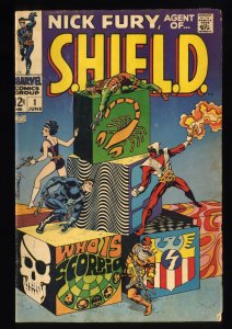 Nick Fury, Agent of SHIELD (1968) #1 VG 4.0 Steranko Cover!