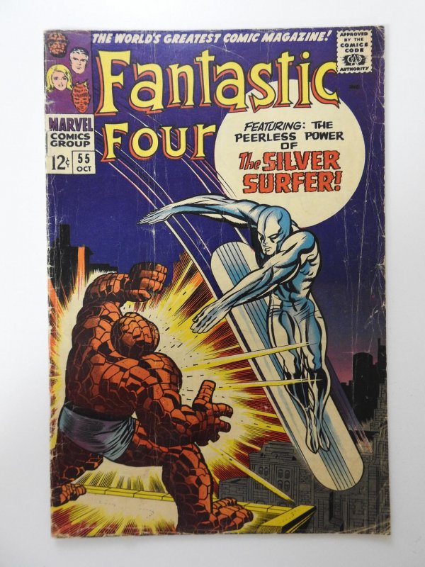 Fantastic Four #55 (1966) VG- Condition! 1/2 in tear back cover