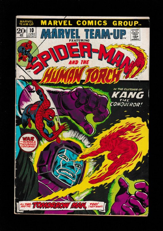 Marvel Team-Up #10  (1973) fn- / Spider-man & Human Torch / Kang the conqueror