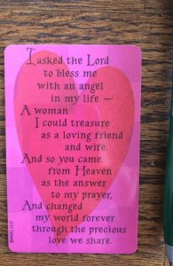 Laminated”my wife is an Angel”wallet card