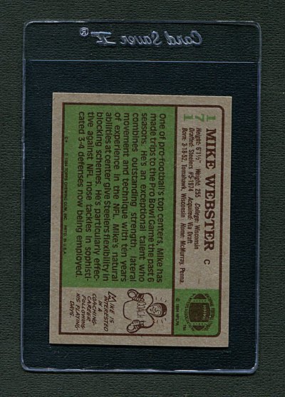 1984 Topps #171 Mike Webster / HOF / (MINT)