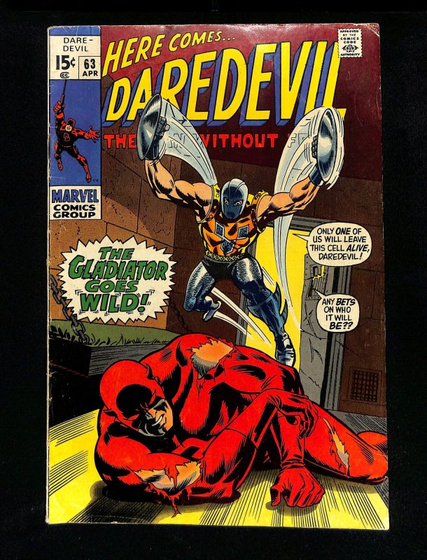 Daredevil #63 Gladiator! Silver Age! Severin Cover!