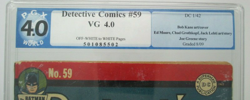 Detective Comics #59 ~ 1942 DC ~ PGX 4.0