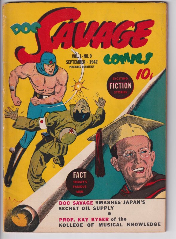 DOC SAVAGE V1N9 (Sep 1942) Beautiful BUT SEE DESCRIPTION Japanese stereotype