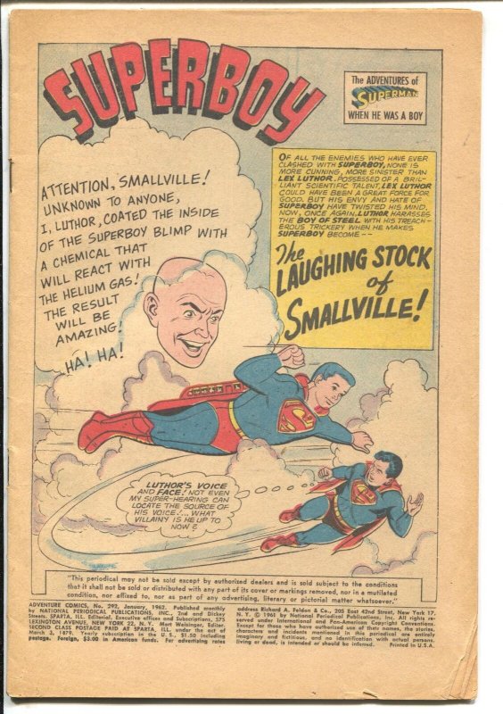 Adventure #292 1962-DC-Superboy-Bizarro-Frankenstein-P