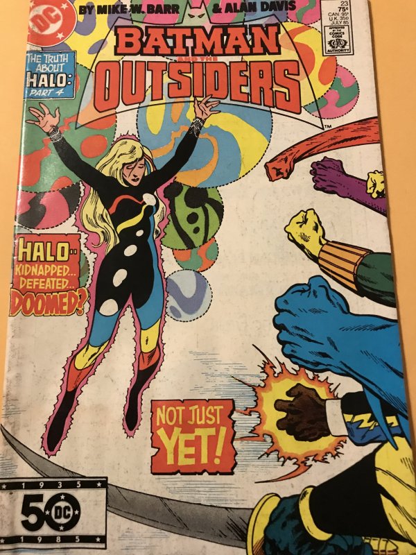 BATMAN and THE OUTSIDERS #23 : DC 7/85 Gd/VG filler; Halo, Alan Davis art