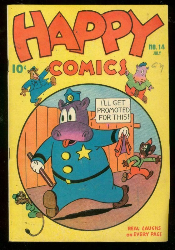 HAPPY COMICS #14 1946-FUNNY ANIMAL-MONKEYS-AL HUBBARD VF