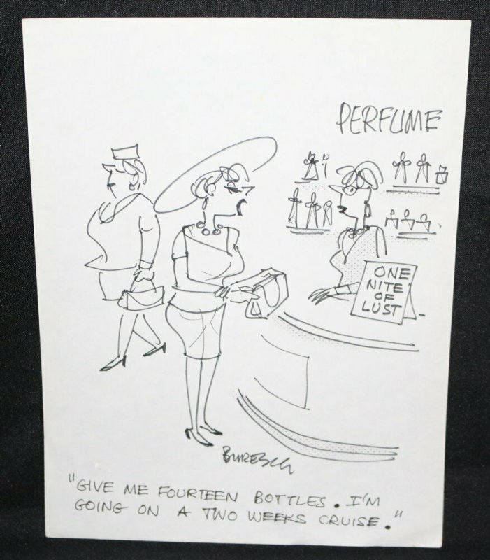 Perfume Babe Gag Signed Art By Joe Buresch Comic Collectibles Original Art HipComic