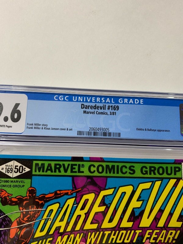 Daredevil 169 Cgc 9.6 White Pages Marvel Frank Miller 2060493005