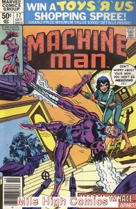 MACHINE MAN (1978 Series)  (MARVEL) #17 NEWSSTAND Fine Comics Book