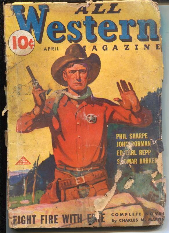 All Western 4/1936-Dell-western pulp thrills-Jesse James-Younger Bros Gang-FR
