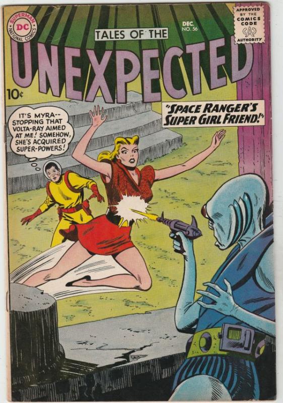 Tales of the Unexpected #56 (Dec-60) FN- Mid-Grade Space Ranger, Cyrl