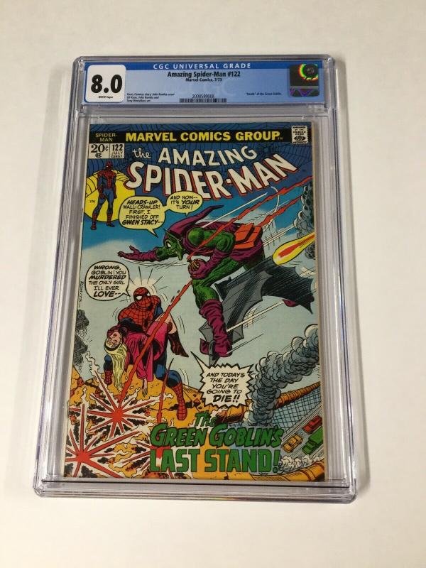Amazing Spider-man 122 Cgc 8.0 White Pages Death Of Green Goblin Marvel