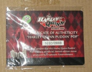 Harley Quinn Puddin' Pop Life Size Statue 2018 Cryptozoic Entertainment Ltd Ed