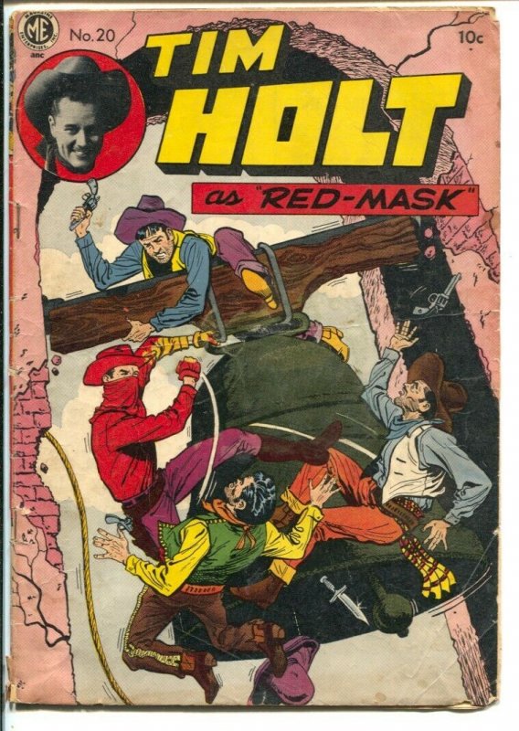 Tim Holt #20 1950- ME-Ghost Rider-Red-Mask origin story-P 