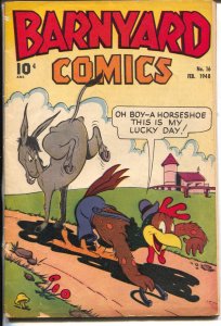 Barnyard #16 1948-Nedor-kick in rear cover-zany stories-VG