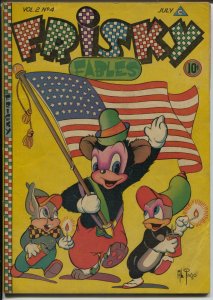 Frisky Fables Vol. 2 #4 1946-Novelty-American Flag cover-funny animals-FN