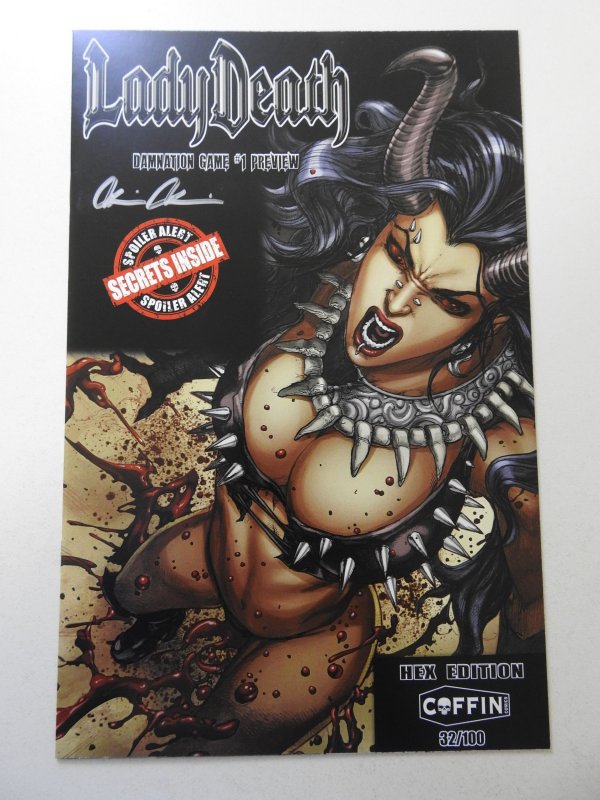 Lady Death Damnation Game #1 Preview Hex Edition NM Cond! Signed W/ COA!