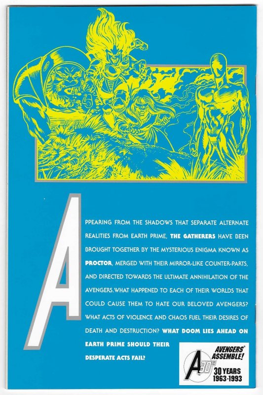 Avengers #363 Dissension! Embossed Silver Foil Cover! Marvel 1993