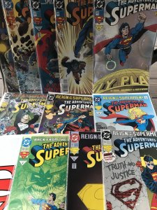 ADVENTURES OF SUPERMAN #500 - 509 lot / run : DC 1993 12 in NM-; 500 & 501 (x2)